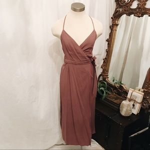 Mauve midi wrap dress small